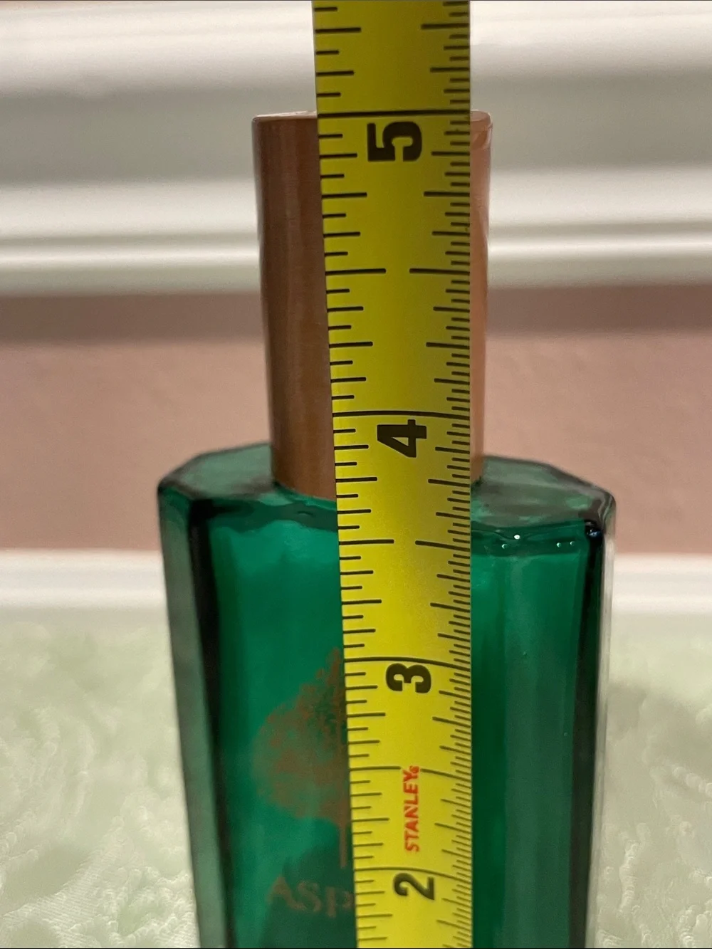 Aspen Aftershave Bottle - Green Bottle with Gold Cap